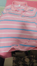 啄木鳥(niǎo)女士襯衫翻領(lǐng)條紋短袖純棉t恤女夏季中年媽媽裝運動(dòng)polo衫 粉色 XL (建議112-122斤) 曬單實(shí)拍圖