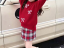 真維斯女童毛衣秋冬款2026新款大童針織衫新年紅色上衣兒童本命年毛線(xiàn)衣 【蝴蝶結毛衣】紅色 140 曬單實(shí)拍圖