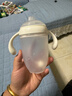 愛(ài)咔威（IKV）兒童水杯 大寶寶硅膠學(xué)飲吸管奶瓶嬰幼兒鴨嘴吸嘴杯學(xué)飲兩用240ml 大白瓶 240ml 鴨嘴款 曬單實(shí)拍圖