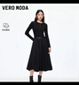 VEROMODA連衣裙2025冬季新款含綿羊毛再生纖維素中長(cháng)裙簡(jiǎn)約通勤32547D021 黑色 M 曬單實(shí)拍圖