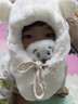 鉑吶苓騎行帽子女冬三件套耳套保暖日系可愛(ài)毛絨帽保暖加厚護耳一體帽 熊熊口罩【米白】 均碼 曬單實(shí)拍圖