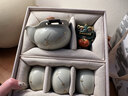 不拙鋦釘汝窯茶具套裝家用泡茶壺茶杯高檔送長(cháng)輩領(lǐng)導生日壽宴文創(chuàng  )禮品 1-【諸事順遂】鋦釘豆黃伴知手抓壺+3杯+柿子茶寵 曬單實(shí)拍圖