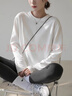 俞兆林白色長(cháng)袖t恤女春秋裝寬松衛衣疊穿內搭打底衫冬季純棉上衣 曬單實(shí)拍圖