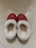 樸西2025時(shí)尚新款博肯棉拖鞋女厚底軟彈保暖加絨防滑防水棉拖鞋情侶款 安哥拉紅 【防污耐臟】 36-37 【適合35-36】 曬單實(shí)拍圖