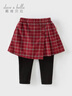 戴維貝拉（DAVE＆BELLA）女寶寶假兩件打底裙褲加絨女童冬裝褲子新款兒童保暖休閑長(cháng)褲童褲 紅色【現貨】 130 cm（建議身高120-130cm） 曬單實(shí)拍圖