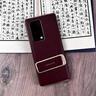 智父華為matex2手機殼新款華為mate x2折疊屏保護套超薄x2鏡頭中軸全包防摔電鍍真皮高級腕帶支架外殼 【瑞紅色】頭層牛皮｜腕帶旋轉支架｜智能視窗 華為matex2/典藏版通用 曬單實(shí)拍圖