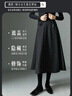 晚白綿羊毛a字半身裙冬款爆款洋氣時(shí)尚氣質(zhì)百搭高腰顯瘦大擺傘裙 深灰色 L 曬單實(shí)拍圖