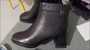蜘蛛王女鞋2026春新款羊皮高跟短靴女粗跟舒適時(shí)裝靴方頭馬丁靴女士 黑色-柔軟羊皮-單靴 37 曬單實(shí)拍圖