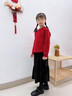 OVE女童連衣裙紅色中國風(fēng)兒童2026新款套裝馬年本命年大童秋冬季裙子 19722紅色 140 cm 曬單實(shí)拍圖
