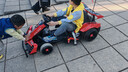 米芠兒童漂移卡丁車(chē)男女孩4-16歲四輪卡丁車(chē)可坐大人電動(dòng)卡丁車(chē)兒童車(chē) 絢麗紅：漂移+伸縮調節+4845電機+24V14A電瓶 曬單實(shí)拍圖