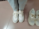 熱風(fēng)厚底增高板鞋青春學(xué)院風(fēng)小白鞋秋季新款女士時(shí)尚休閑鞋運動(dòng)鞋 03米色 37 曬單實(shí)拍圖