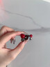 森汽紅色水鉆劉海夾女2026新款高端高端輕奢發(fā)夾側邊夾卡子發(fā)飾禮物女 F3815紅珠水鉆小抓夾（一對） 曬單實(shí)拍圖