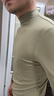 簡(jiǎn)云莫代爾保暖內衣男士半高領(lǐng)打底衫內搭薄款長(cháng)袖t恤單件上衣秋衣冬 中領(lǐng)-石蓮綠 L 【適合115-140斤】 曬單實(shí)拍圖