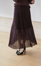 歌力思（ELLASSAY）【萊賽爾百褶透膚】2026春高腰大擺顯瘦中長(cháng)款半身裙女EWB371M001 摩卡棕 S 曬單實(shí)拍圖