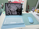 CANHOOGD ipad藍牙鍵盤(pán)保護套pro11蘋(píng)果9/8代Air7/6/5/4平板電腦殼帶筆槽鼠標套裝 冰川藍 防誤觸電容筆（型號請咨詢(xún)客客服） 曬單實(shí)拍圖