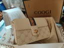 COOGI包包女款輕奢品牌女士單肩包女斜挎包女情人節生日禮物送女友老婆 米白 曬單實(shí)拍圖