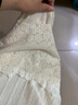 帛芮白色毛絨針織半身裙女秋冬季高腰長(cháng)裙2025年新款蕾絲拼接蛋糕裙 曬單實(shí)拍圖