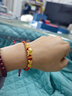 中國黃金（CHINA GOLD）馬年本命年黃金手鏈女足金轉運珠護身符紅繩情人節禮物送女友老婆 馬上有錢(qián)足金平安喜樂(lè )黃金手鏈 曬單實(shí)拍圖