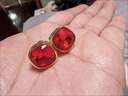 紅色鋯石耳釘復古高級感新年本命年水晶耳環(huán)過(guò)年喜慶秋冬耳飾女 【一對裝】紅色耳釘 曬單實(shí)拍圖