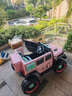 爵士酷派牧馬人兒童電動(dòng)越野車(chē)可坐大人寶寶遙控汽車(chē)男女小孩四驅玩具童車(chē) 粉丶四驅+15A超威+皮座+閃光軟輪 曬單實(shí)拍圖