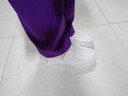 永高哥真皮護士鞋女厚底不累腳軟底魔術(shù)貼內增高6CM8醫護加絨小白鞋秋冬 單鞋白色 36 曬單實(shí)拍圖