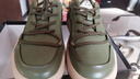 WH頭層牛皮男士休閑皮鞋秋季軟面男鞋韓版保暖真皮軟底寬頭舒適板鞋 綠色 四季款 43 曬單實(shí)拍圖