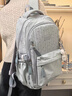 都鐸雙肩包女大學(xué)生高顏值高中書(shū)包少女初中生大容量校園輕便休閑背包 藍色雙肩包（送飛行兔掛件） 曬單實(shí)拍圖