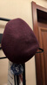 MUJI 羊毛 麥爾登呢 貝雷帽 女帽子 秋冬 畫(huà)家帽 DBE40A4A 深紫紅色 57-59cm 曬單實(shí)拍圖
