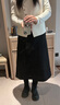 MUJI女式粗細不均棉線(xiàn)絲光斜紋A字裙長(cháng)半身裙女春季裙子女裝 BE1V8C5S 黑色 L （165/70A） 曬單實(shí)拍圖