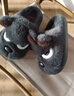 DMPD搞怪小狗棉拖鞋男士冬季新款室內居家厚底毛絨保暖卡通毛毛棉拖女 灰色【搞怪小狗】 42-43 正碼 曬單實(shí)拍圖