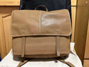 裘真【宋佳同款】植鞣羊皮信使雙肩包大容量上班通勤休閑背包新款 大象灰-大號 曬單實(shí)拍圖