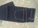 納維凱爾意大利小帆船女士磨毛闊腿牛仔褲厚款丹寧長(cháng)褲2332574509 藍 M  曬單實(shí)拍圖