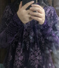 三吉黑花【琳瑯】新中式釘珠繡花絲絨秋冬季連衣裙新年戰袍長(cháng)裙子 幽紫 S 曬單實(shí)拍圖