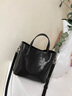 viney牛皮單肩包包女包品牌斜挎包高級感生日新年禮物送女友老婆 【黑色】實(shí)用高檔水桶包 輕奢時(shí)尚百搭大容量通勤手提包 曬單實(shí)拍圖