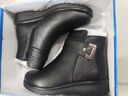 回力媽媽鞋冬季棉鞋加絨防滑保暖老人短靴中老年女皮鞋中年0871黑色37 曬單實(shí)拍圖