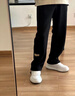 啄木鳥(niǎo)潮流灰色衛褲男潮牌港風(fēng)哈倫束腳褲寬松運動(dòng)褲休閑褲九分長(cháng)褲子男 黑色-啄木鳥(niǎo)-9229衛褲 2XL 曬單實(shí)拍圖