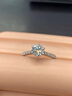DR求婚戒指PT950鉑金一克拉鉆戒六爪微鑲戒指結婚情人節禮物送女友 50分莫桑鉆/D色 【活口可調節大小】 曬單實(shí)拍圖