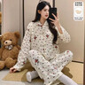 另塵日系卡通KT貓云朵棉睡衣女士春秋季長(cháng)袖加厚可外穿寬松家居服套裝 A115 KT貓 M 曬單實(shí)拍圖
