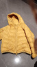 鴨鴨（YAYA）兒童輕薄羽絨服短款小童中大童連帽男女童2023秋冬洋氣童裝外套 黃色 120 曬單實(shí)拍圖