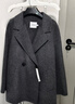 紅袖高級感毛呢大衣冬季新款女裝通勤翻駁領(lǐng)氣質(zhì)長(cháng)毛雙面呢外套 煙灰056 S 曬單實(shí)拍圖