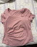 佑游瑜伽服女短袖修身顯瘦運動(dòng)上衣跑步訓練健身服套裝33441 粉色  L  曬單實(shí)拍圖