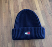 TOMMY JEANS【禮物】秋冬男裝純棉刺繡翻邊螺紋肌理冷帽針織毛線(xiàn)帽 藍色C3D 均碼（頭圍44cm） 曬單實(shí)拍圖