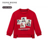 Teenie Weenie Kids 小熊童裝26年新款男女寶寶印花圓領(lǐng)加絨衛衣 紅色 110cm 曬單實(shí)拍圖