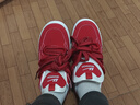 回力本命年紅色男鞋冬季休閑運動(dòng)二棉鞋板鞋百搭增高45大碼情侶潮鞋 紅白 42 曬單實(shí)拍圖