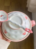 kitty手把泡面碗釉下彩陶瓷大容量一人食餐具套裝可愛(ài)高顏值 kt貓手把泡面碗+碗蓋+勺 曬單實(shí)拍圖