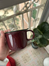MUJI炻瓷 馬克杯 水杯杯子 桌面 帶把手 咖啡杯 家用  暗紅色 S 330ml 曬單實(shí)拍圖