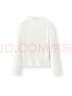 森馬（Semir）長(cháng)袖T恤女半高領(lǐng)緊身純色冬季2025新款發(fā)熱抓絨木耳邊打底衫 奶白10501 L 曬單實(shí)拍圖
