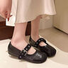啄木鳥(niǎo)法式復古瑪麗珍鞋平底懶人一腳蹬樂(lè )福鞋軟底奶奶鞋四季豆豆鞋單鞋 黑色 37 (235mm) 曬單實(shí)拍圖