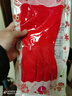 手套冬季保暖防水加絨加厚一體植絨洗碗洗衣清潔耐磨加棉手套 【一體絨中國紅手套】 1雙體驗裝 曬單實(shí)拍圖