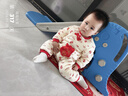 斑巴豆迪新生兒衣服男女寶大紅色保暖連體衣純棉冬季加厚夾棉哈衣外出棉服 曬單實(shí)拍圖